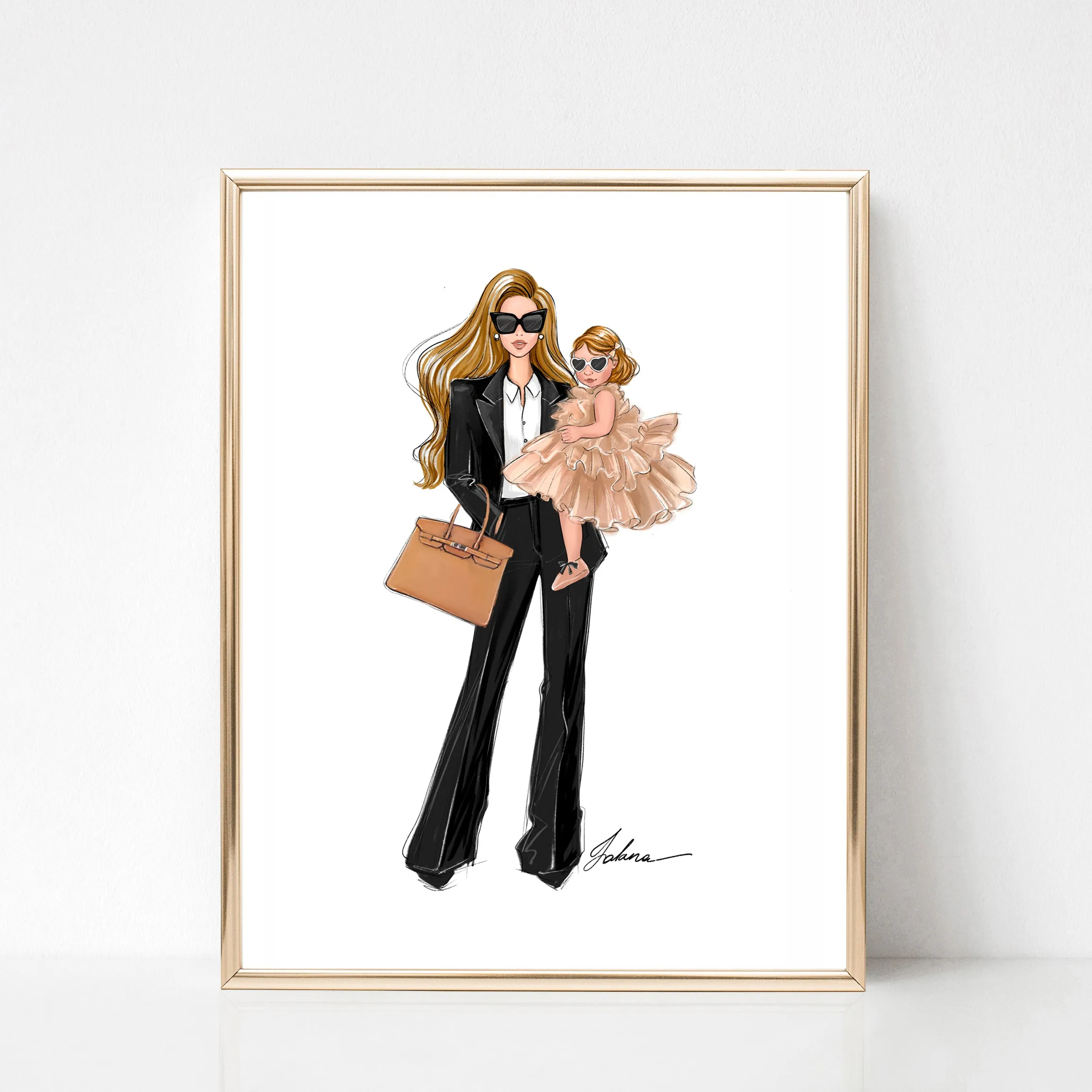 Business Mom of girl art print fashion Illustration