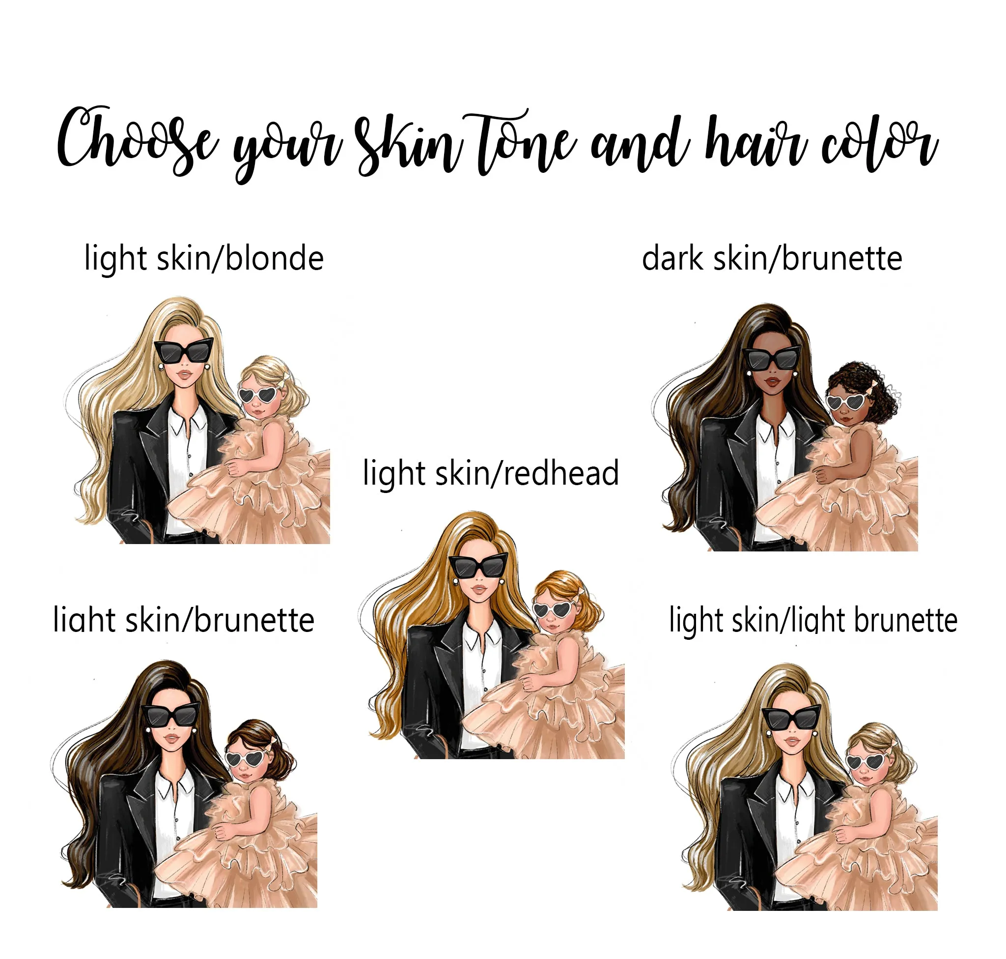 Business Mom of girl art print fashion Illustration