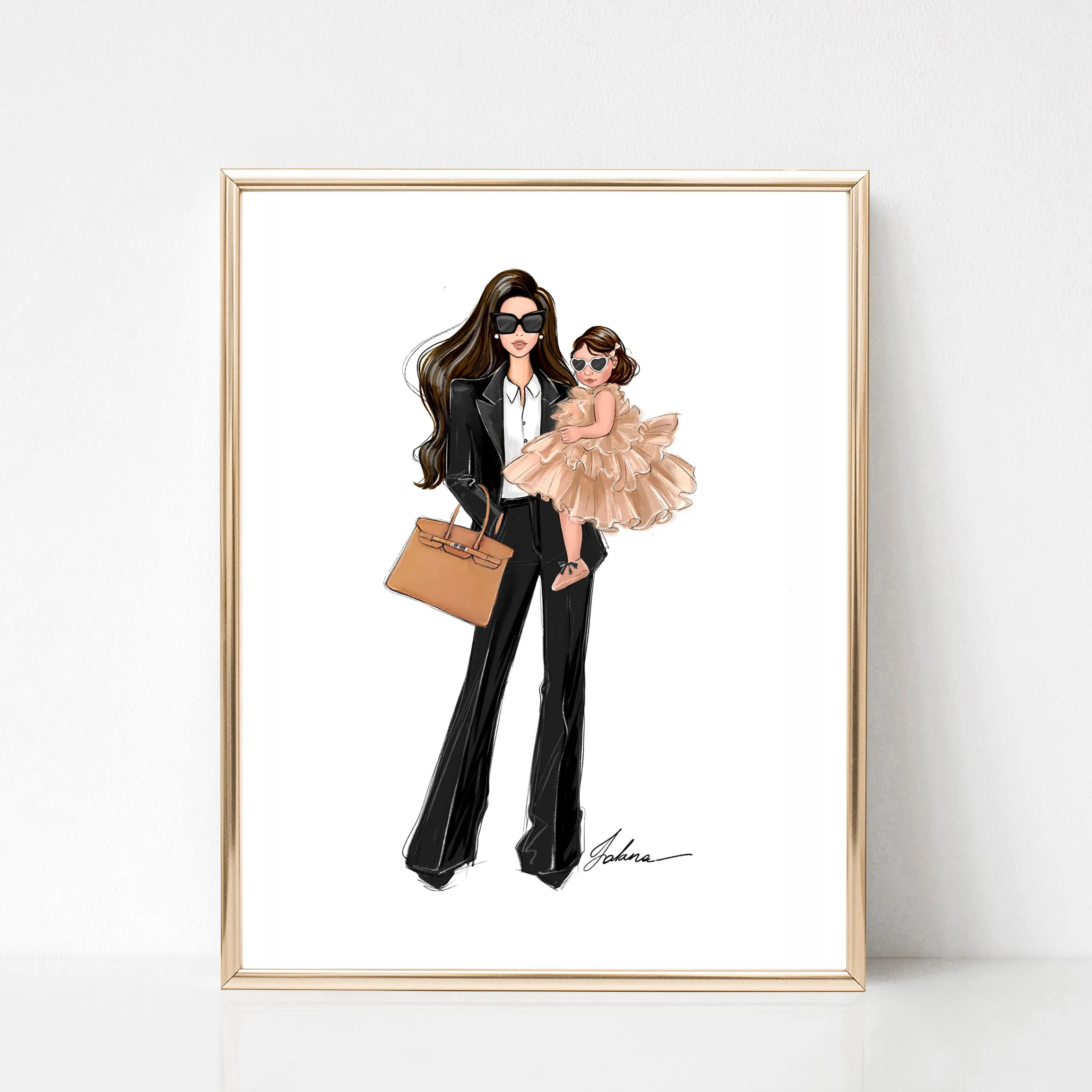 Business Mom of girl art print fashion Illustration