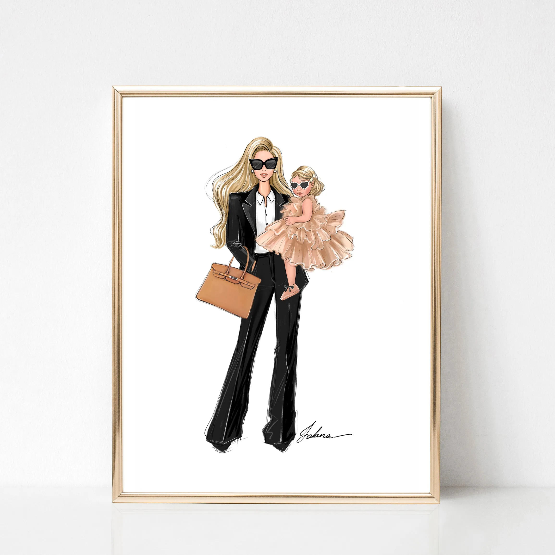 Business Mom of girl art print fashion Illustration