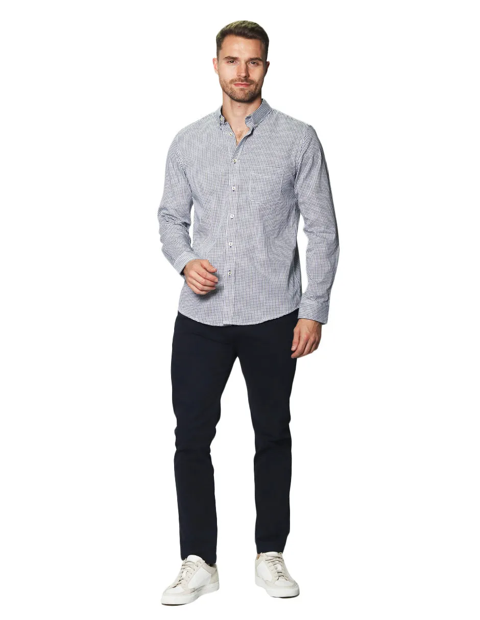 Camisas Para Hombre Manga Larga Micro Cuadros B45212 Olivo