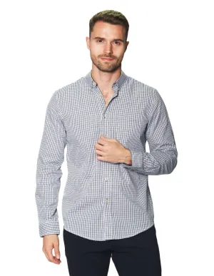 Camisas Para Hombre Manga Larga Micro Cuadros B45212 Olivo
