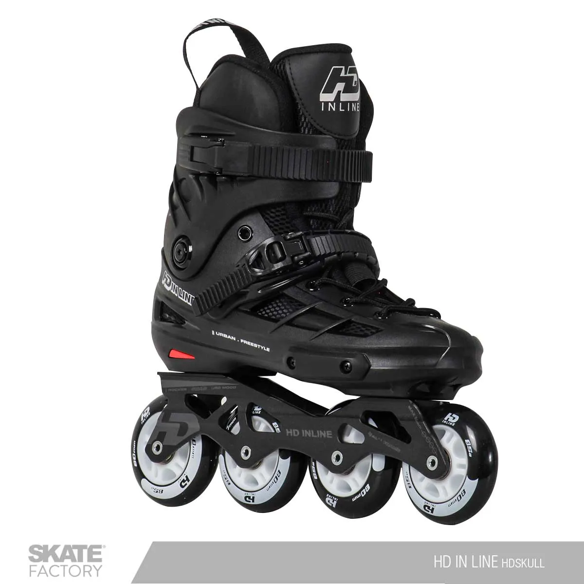 PATINES HD INLINE NEW SKULL / NEGROS 80MM